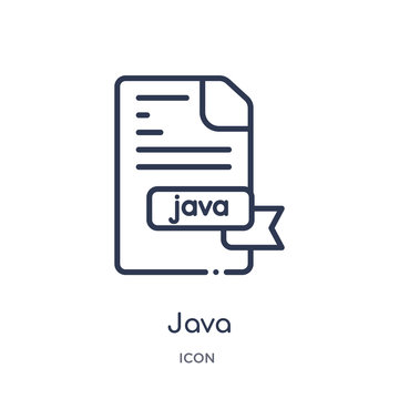 java icon from programming outline collection. Thin line java icon isolated on white background.