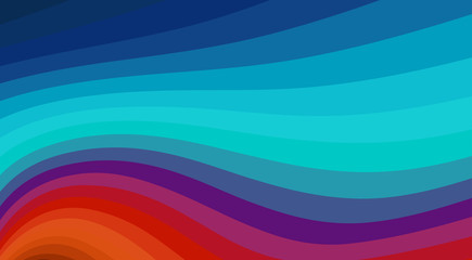 Striped background with color wavy lines. Vector pattern