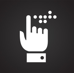 Braille icon on black background for graphic and web design, Modern simple vector sign. Internet concept. Trendy symbol for website design web button or mobile app