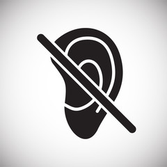 Deafness icon on white background for graphic and web design, Modern simple vector sign. Internet concept. Trendy symbol for website design web button or mobile app