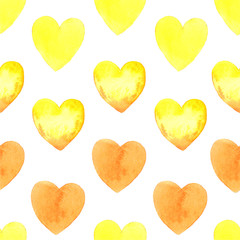 Obraz premium hearts_yellow_pattern