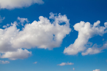 Obraz premium Blue sky with white cloud close up background