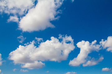 blue sky background with big white clouds