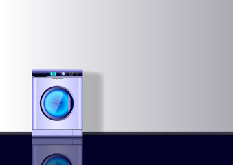 Realistic 3d minimal background with Washing mashine