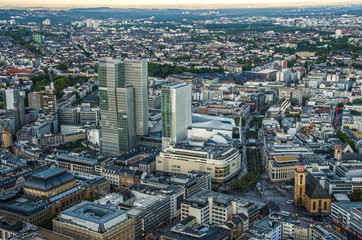 Fototapeta na wymiar Modern skyline of Frankfurt, Germany financial business district.