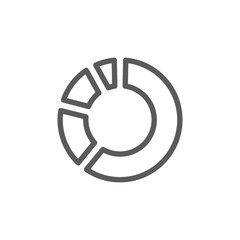 Circle percentage diagram line icon.