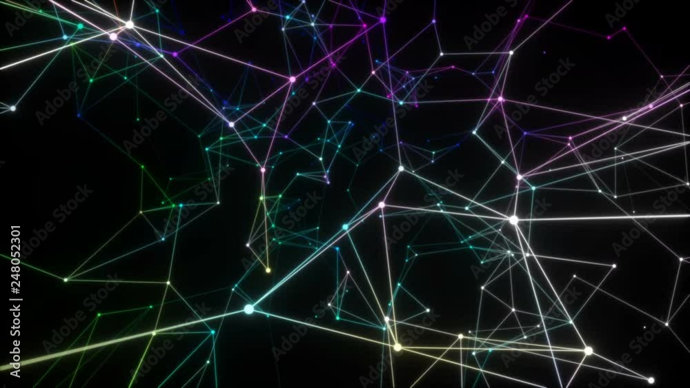 Poster multicolored ties.abstract animation. business background. particle coupling. seamless loop.