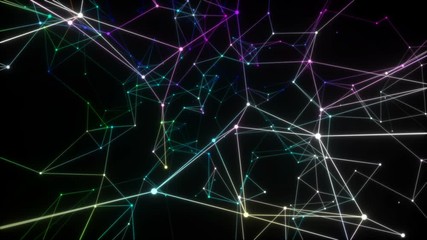 Multicolored ties.Abstract animation. Business background. Particle coupling. Seamless loop. - Powered by Adobe