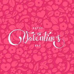 Vector flat background, pattern design with hearts.