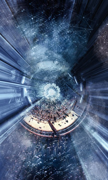 3D rendering of digital technology background