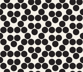 Vector seamless geometric bold circles pattern. Simple abstract round shapes tiling . Repeating dots background.