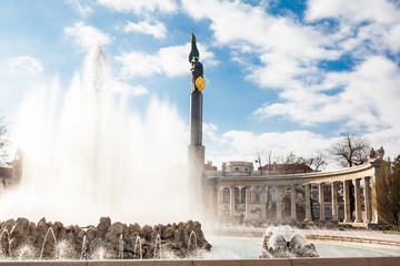 Monument to the heroes of the Red Army or Soviet War Memorial located at Schwarzenbergplatz in Vienna