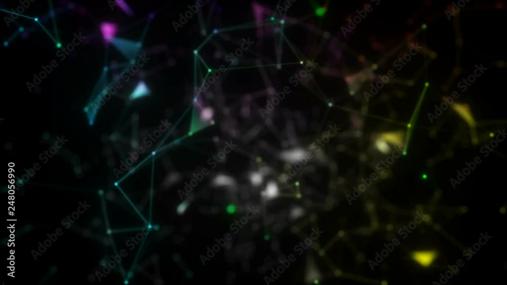 Poster digital web.abstract animation. business background. particle coupling. seamless loop.