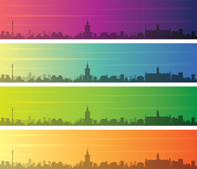 Warsaw Multiple Color Gradient Skyline Banner