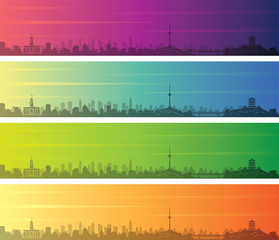 Wuhan Multiple Color Gradient Skyline Banner