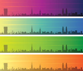 Zurich Multiple Color Gradient Skyline Banner
