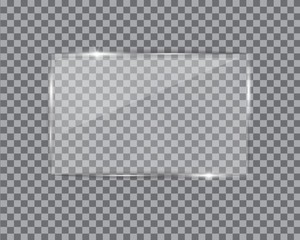 Glass plate on transparent background.