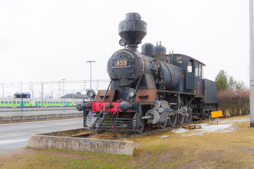 Naklejka premium Old Russian steam locomotive