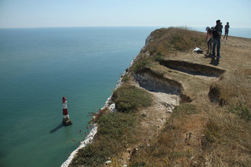 Lighthouse below Beachy Head cliff