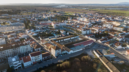Fototapeta premium village salvaterra de magos, santarem, Portugal. Aerial view with drone.
