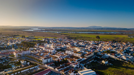 village salvaterra de magos, santarem,   Portugal. Aerial view with drone.