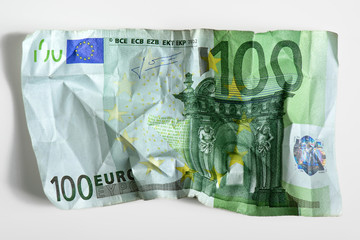 Stack of broken or cracked Euro