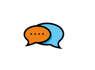 Chat Icon for a communication company and message symbol for logo design