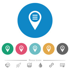 GPS map location options flat round icons