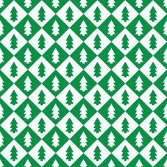 Checkered pattern with fir-trees