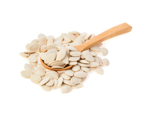 Pumpkin seeds isolated on white background