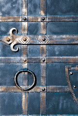 Decorative, forged barrier, fence in old stiletto