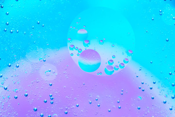 Water and oil bubble background. Macro shot of beautiful Water and oil bubble background , with small and big bubbles