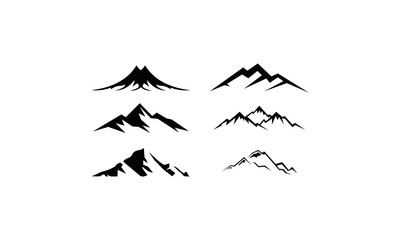 mountain and hill set logo