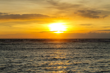 GILI TRAWANGAN, INDONESIA - December 02, 2013: Sunset  at the Beach of Gili Trawangan. The biggest of the three popular Islands near Lombok, Indoniesia.