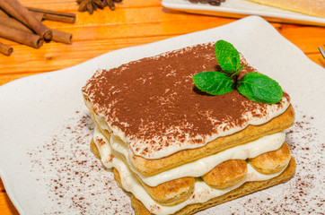 Tiramisu. Tiramisu Italian traditional dessert 