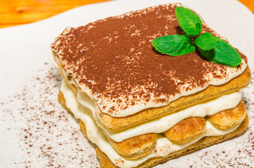 Tiramisu. Tiramisu Italian traditional dessert 