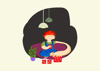 Autism. Early signs of autism syndrome in children. Signs and symptoms of autism in a child. Child play with toys.