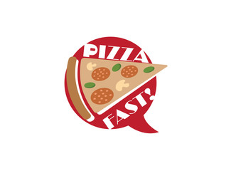 triangle of pizza with Mushrooms and tomatoes