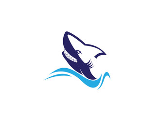 Angry shark head open mouth for logo design