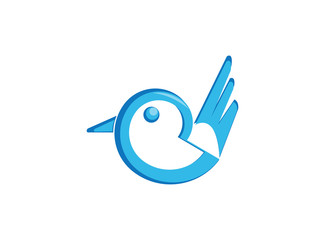 dove bird open wings and fly for logo design