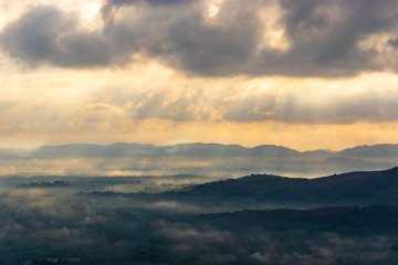 The beautiful landscape in the morning