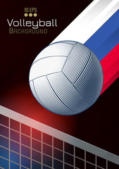 Fototapeta premium Volleyball theme illustration template layout BG