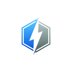 modern electrical blue lightning bolt logo