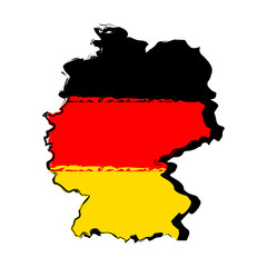 Obraz premium Map of Germany with flag. Sketch. Vector illustration design