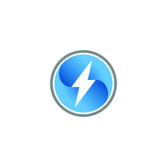 modern electrical blue lightning bolt logo