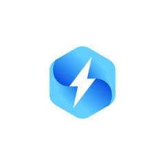 modern electrical blue lightning bolt logo