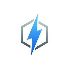 modern electrical blue lightning bolt logo