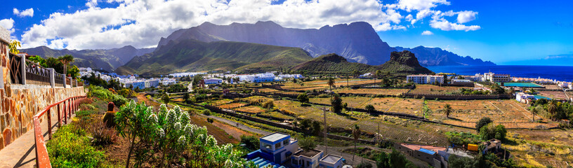 Gran Canaria island - Spectacular view of Agaete and Puerto de las Nieves villages