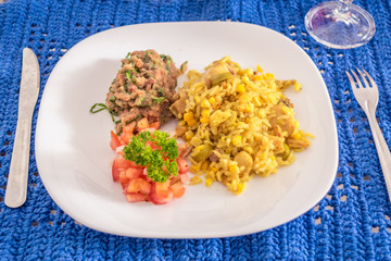 fried rice with chicken