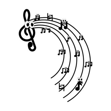 Isolated musical pentagram image. Vector illustration design